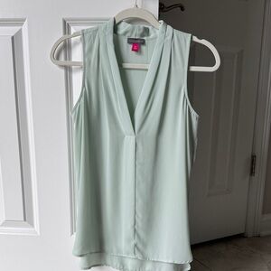 Vince Camuto light Green V-Neck Sleeveless Blouse